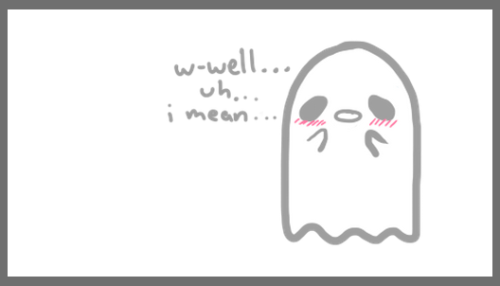 gnomosexuals:  i drew a blushy ghost thing bc my dash feels kinda…..gloomy??? idek but here it is 