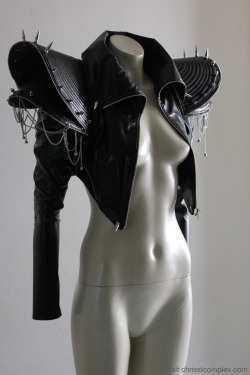 goddamngeckogirl:  tiagobond:  andruchrisst:  https://www.etsy.com/listing/91475213/biker-jacket-goth-gothic-punk-studs Chrisst gives a classic jackets his signature look. Team it with everything for instant It girl status.  The jacket I wear when I’m