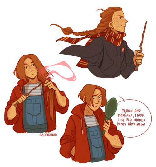 sadfishkid:i kinda enjoy the idea of ginny gradually cutting her hair shorter and shorter throughout