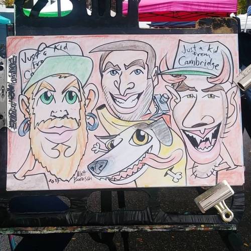 Caricatures at the Central Flea today!      It’s right around the corner from the Central stop on the redline.  11am - 5pm 95 Prospect St (Central Square) Cambridge, MA 02139 There are a buncha other vendors that are here too. Lotsa cool stuff to