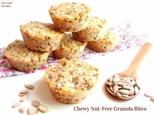 Chewy Nut-Free Granola BitesThis one goes out to my low carb peeps living with nut-allergies! Poppin