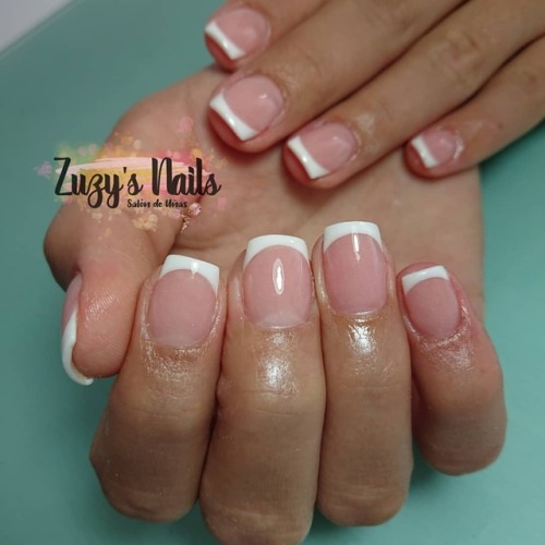 Acrílico sobre uña natural Frances pink and white  Citas  WhatsApp 3317601295 Facebook