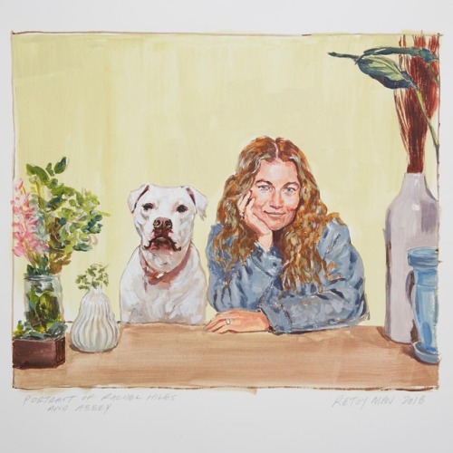 @retoyman Portrait of Rachel Hiles and Abbey 11x14 acrylic in Bristol paper. Part of my series of po