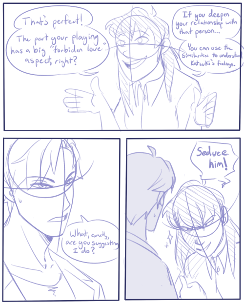 the first skip beat au comic i drew, its just a bunch of sketches because i was too lazy to clean it