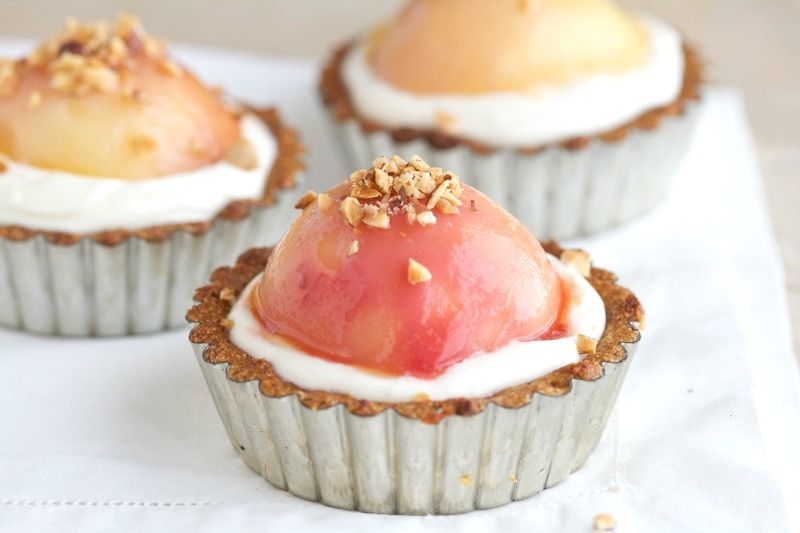 intensefoodcravings:  Hazelnut Frangipane Tart with Peaches and Crème Fraîche 