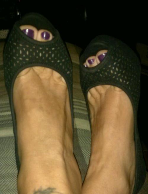 Wifes feet dressed up.