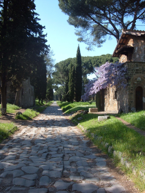 Remains of the Via Appia in Rome, near Quarto Miglio. It’s one of the oldest Roman road