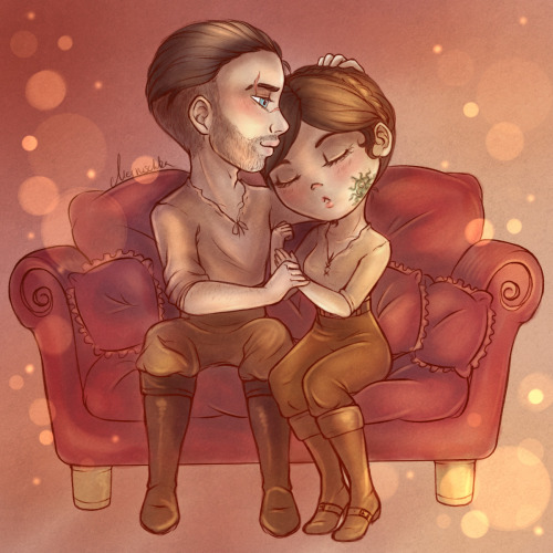 queen-scribbles: I nabbed one of @merruschka’s Valentine Chibi commissions for some Ves/Kurt c