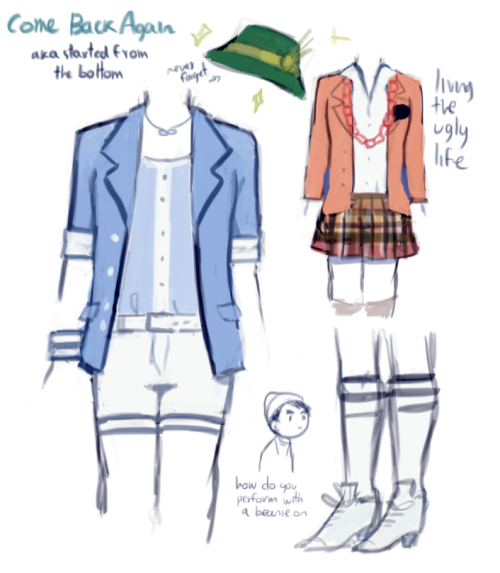 hnmlk:  i doodled outfits based on all the infinite eras (‘﹏*๑) they’re p bad but i had a lot of fun making them!! yahoho 