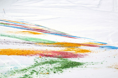 herbvn:Olaf Breuning colors snowy mountainside in Gstaad, SwitzerlandElevation1049