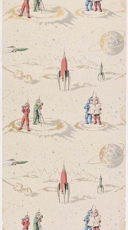 Wallpaper Astronauts & Spaceships, 1954, The Prager Company, Inc.