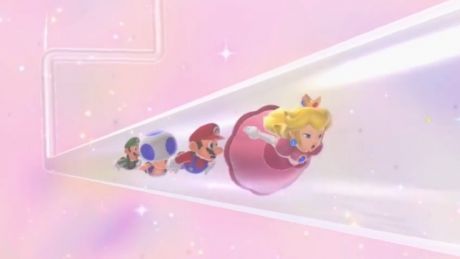 Whether Peach is goin&rsquo; commando or not&hellip; Mario looks happily