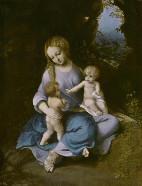 La Virgen, el Niño y San Juan por Corregio, 1515-17.