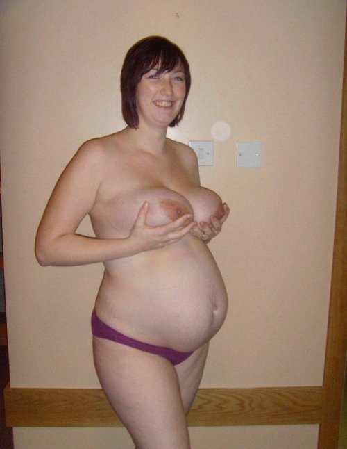 Pregnant woman eating cum