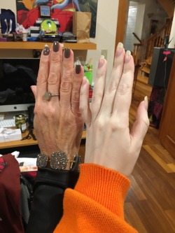 theblamegabe:  buttart:  My mom was like “ur nails are too long and ur skin is too white”  i already love your mum’s aesthetic just by looking at her hand 