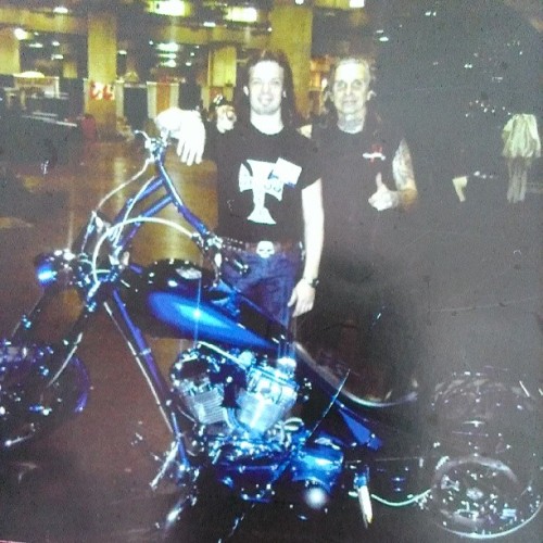 hotshoecustoms - Me and Indian Larry at a snowy nyc motorcycle...