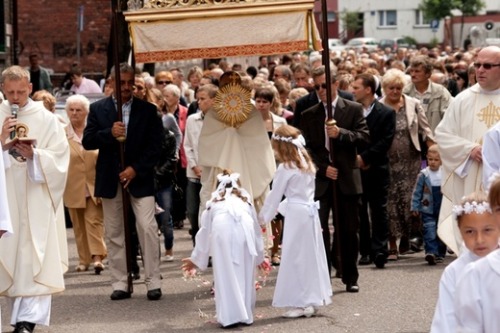 The Feast of Corpus Christi Procession in the parish Świętochłowice-Lipiny (Silesia, Poland).This pl