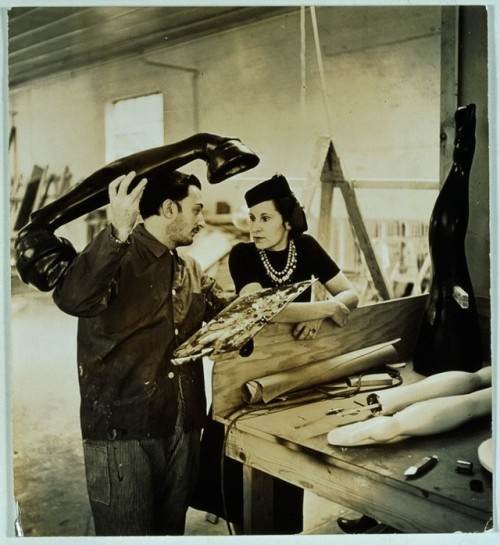 Salvador Dalí and Gala working on the “Dream of Venus” pavilion, 1939