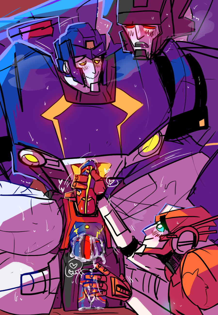 schandbringer:  Polyamory Rung and Skids and Fort Max! Max slowly guiding Rung up