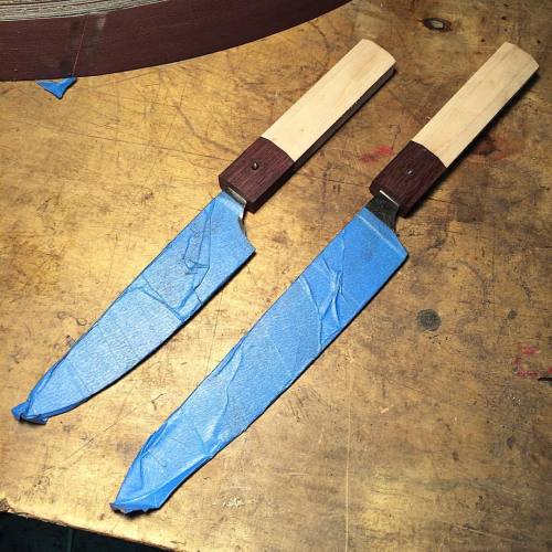 also workin on these two beasts, #knives #cutlery #bladesmith #handmade #knifefanatics #knifecommuni