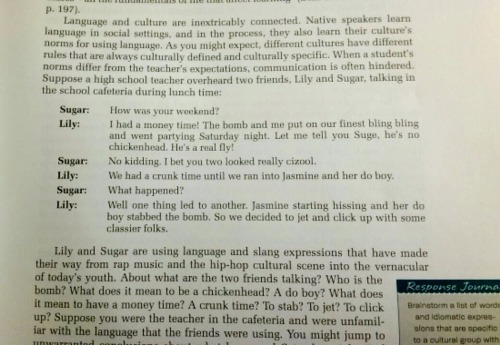 So this is what a teacher had to read to his class to teach cultural awareness. &ldquo;What does it 