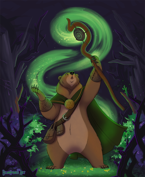 bearlyfunctioning:  Sana from Armello purifying the corrupted forest! finished in color for my lovely pαтяσи BYGZG 🐻🌿