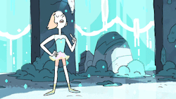 I find it interesting that Pearl’s projections seem to essentially be a ‘window’ into her thoughts and that, once ‘on’, what’s displayed isn’t always entirely voluntary. In “Serious Steven” and “Rose’s Scabbard” when her thoughts