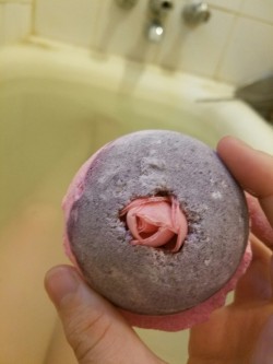 laurenethedream:  Suggestive Bath Bomb is Suggestive.   Me and a pink bath. I normal abhor pink but on this day it is quite perfect. 