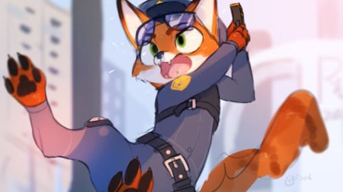 “OFFICER WILDE, IN PURSUIT!!”He looks so cute