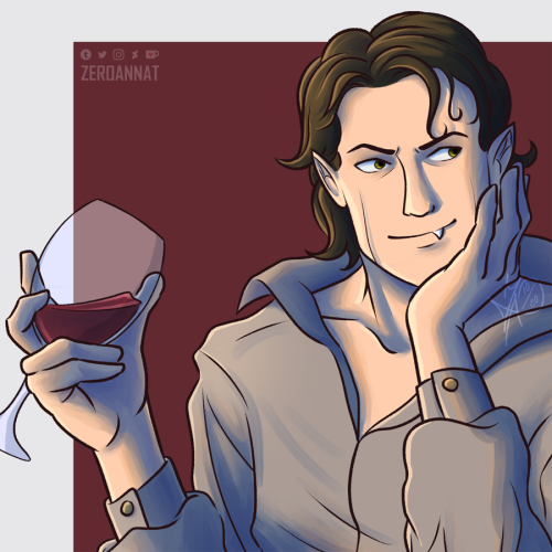  One Week of Terror, Day 3: free space redraw of a vampire james i made for the 2019 halloween-theme