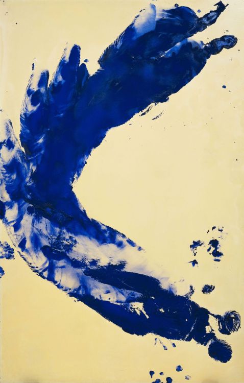 nobrashfestivity:Yves Klein, Anthropomorphic “living brush” paintings, 1960′s