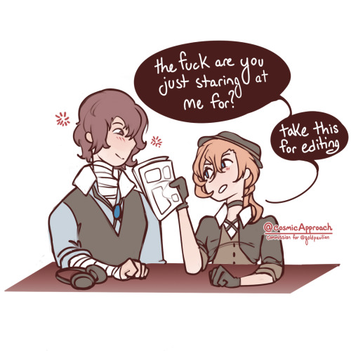  soukoku working on manga together for @akai-koutei & @anantagonist !!  thank you for all the wo