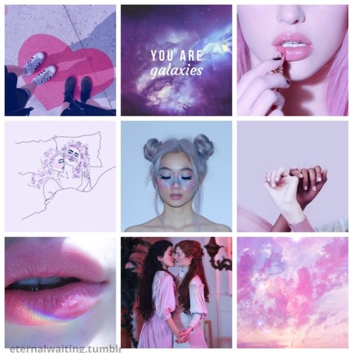 // pastel galaxy sapphic moodboard // made by lonelittleghost/eternalwaiting