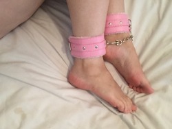 papas-lil-princess:  Daddies fuck toy, chained up to avoid potential escape.