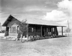 oldflorida:  Log cabin hunting lodge converted into a school - Hialeah, 1926 State Archives of Florida