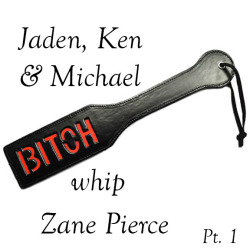 voyeurboys1:  What a night this was. Zane Pierce specifically requested a show in which he could be flogged, In other words, he wanted everyone to smack his ass with his favorite toy, the “Bitch Whip.” Jaden Storm, Ken Ott &amp; Michael Ryan were