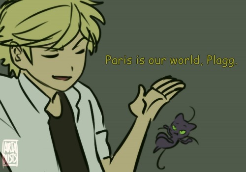 ariadusts-draws: A Ladybug and Chat Noir casual conversation except it’s Marinette and Adrien 