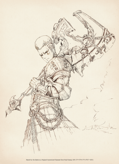 Sketch by Ale_halexxx of my FFXIV character. Thank you so much!!!