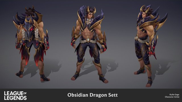 Obsidian Dragon Sett In-Game Model by Kylie Gage