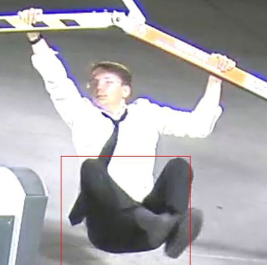 galagawiki:     Losing my mind at this security cam footage of a guy that looks like concept art for the Once in a Lifetime music video 
