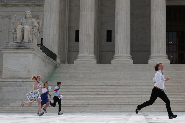 claidilady:  claidilady:  “Running of the interns outside the Supreme Court 6/26/2015″