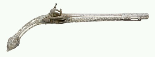 Silver mounted miquelet pistol originating from Greece or Albania, early 19th century.