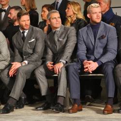 beardybooklover:  boyzoo:  Julian Edelman, Andy Cohen, Russell Tovey at Joseph Abboud F/W 16 (x)   