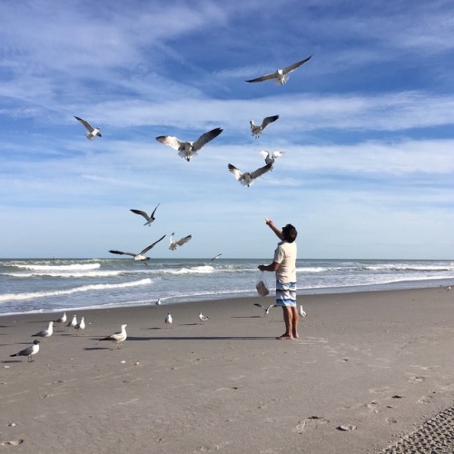 silvergelatinprint: my brazilian great uncle feeding seagulls