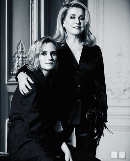 Catherine Deneuve and Diane Kruger photographed by Lucian Bor for Madame Figaro (2017)