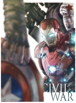 youngjusticer:  Not to mention I need to study for my final finals.     Iron Man and Captain America, by Andy Tantowi.  