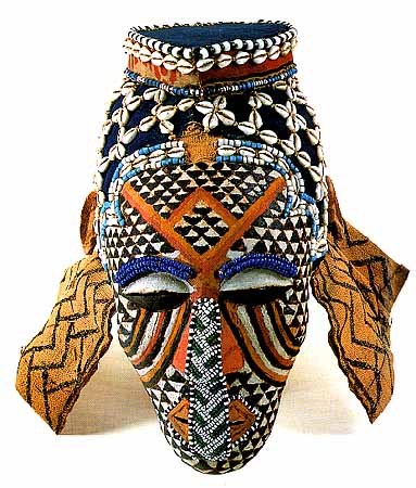 Ngaady a Mwaash masks made by the Kuba people from DR Congo; Central Africa