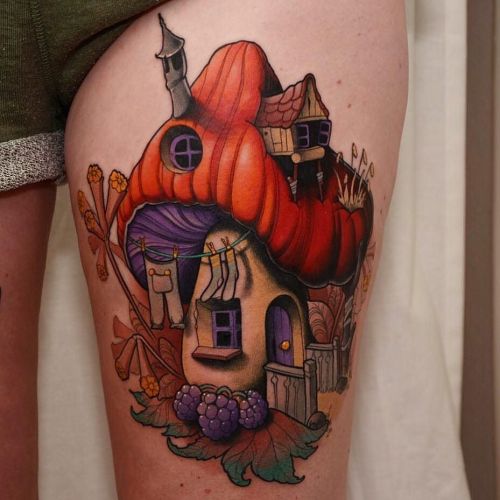 tattoosnob:  Mushroom House by @blackmagicjake porn pictures