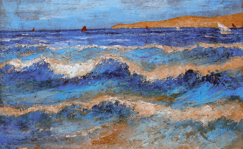 huariqueje:Seascape    -   Michalis EconomouGreek, 1888-1933 oil on cardboard