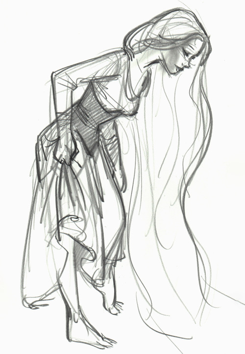 scurviesdisneyblog:Rapunzel character sketches for Tangled by Jin Kim